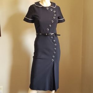 Bettie Page Black Pinup Wiggle Dress Sz M